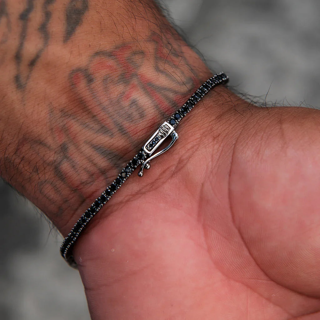 Diamond Tennis Bracelet in Black- 2mm
