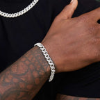 Diamond Cuban Bracelet in White Gold - 8.5mm