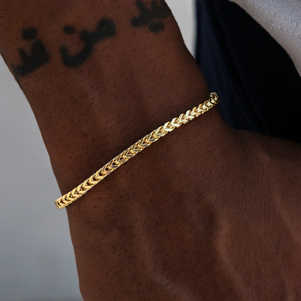 Franco Chain + Bracelet Bundle in Yellow Gold- 3mm