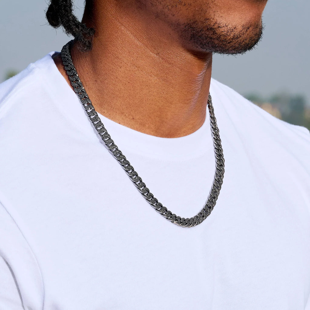 Black Diamond Cuban Chain in Black - 8.5mm