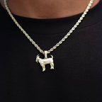 Micro Simple Goat Pendant in Yellow Gold