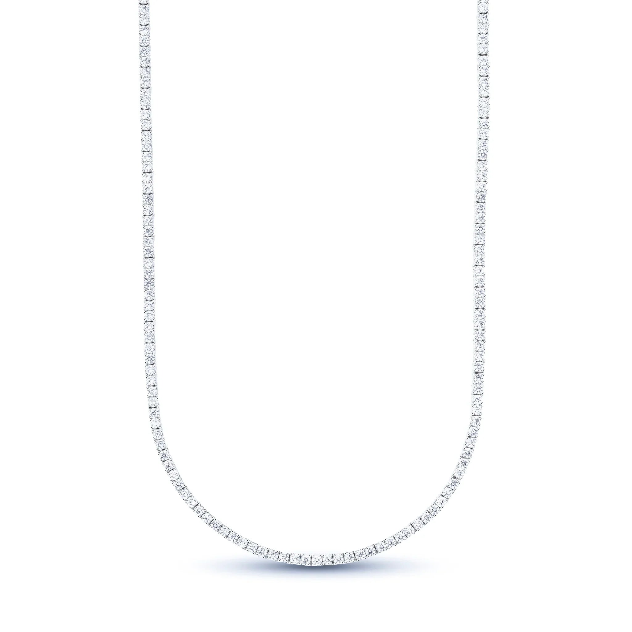 Men's Moissanite Diamond Tennis Chain in White Gold Vermeil - 2mm