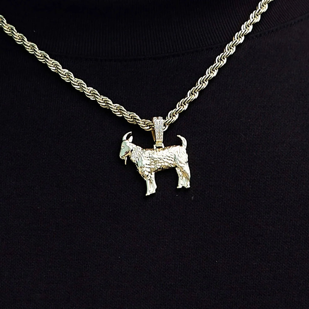 Micro Simple Goat Pendant in Yellow Gold