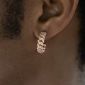 Huggie Diamond Prong Hoop Earrings in Rose Gold