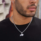 Buffalo Bills Official NFL Micro Logo Pendant - White Gold