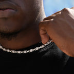 Iced Ball Box Link Chain in White Gold - 6mm