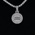 Detroit Pistons Official NBA Micro Logo Pendant in White Gold