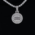 Detroit Pistons Official NBA Micro Logo Pendant in White Gold