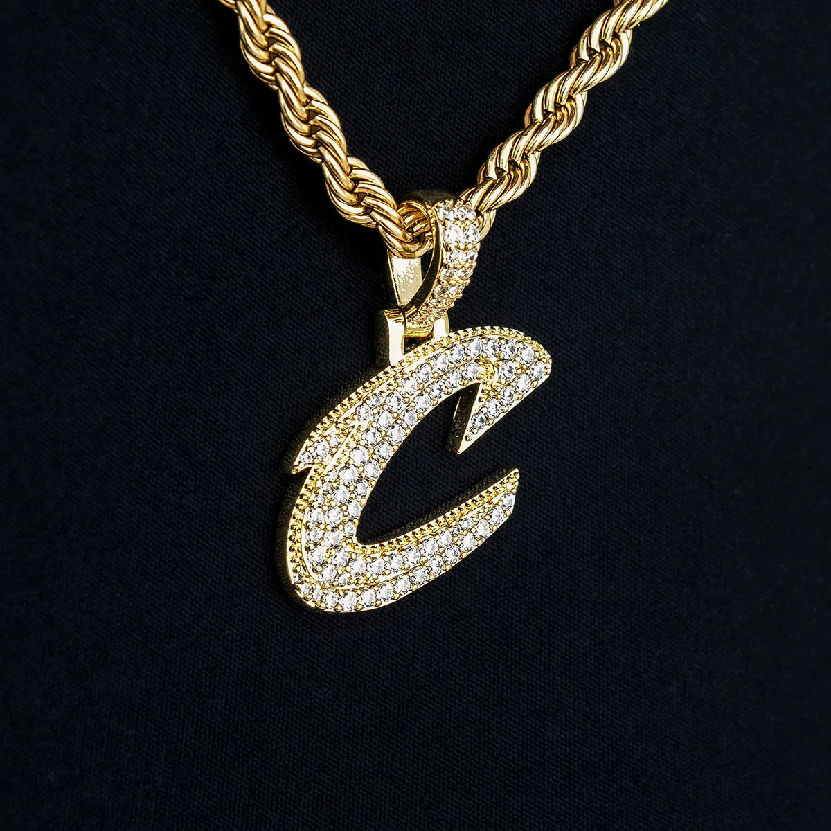 Cleveland Cavaliers Official NBA Micro Logo Pendant in Yellow Gold
