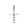 Moissanite Diamond Cross Pendant in Sterling Silver