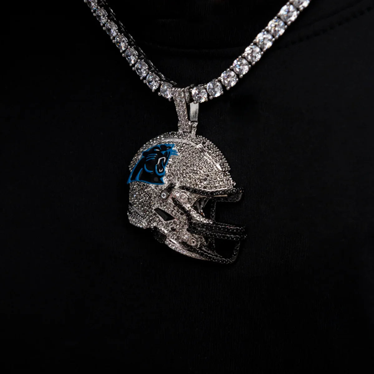 2025 Carolina Panthers Team Helmet Pendant - White Gold