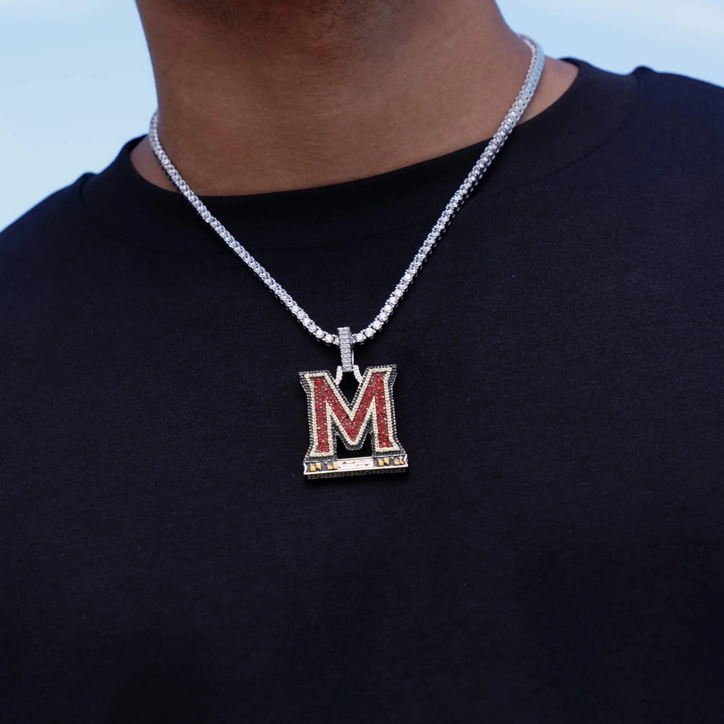 University of Maryland Official NCAA Logo Pendant in White Gold