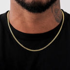Micro Cuban Chain in Yellow Gold- 3mm