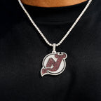 New Jersey Devils Official NHL Logo Pendant in White Gold