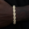 Diamond Rope Cuff Bracelet in Yellow Gold- 10mm