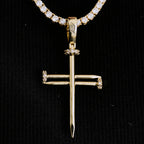 Nail Cross Pendant in Yellow Gold