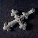 GLD X Bloody Osiris Iced Moissanite Large Cross Pendant in White Gold Vermeil