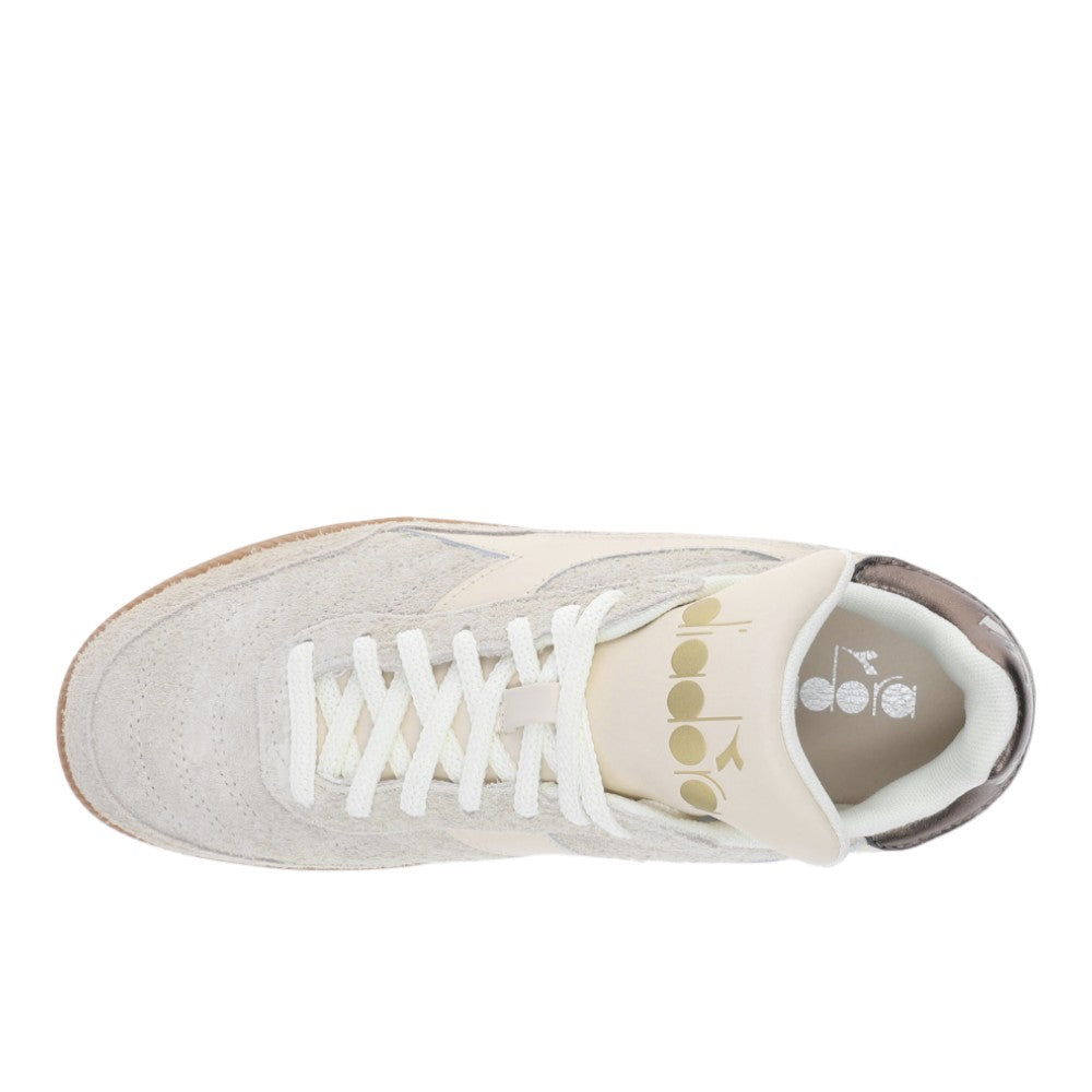 Gold Indoor Hairy Lace Up Sneakers