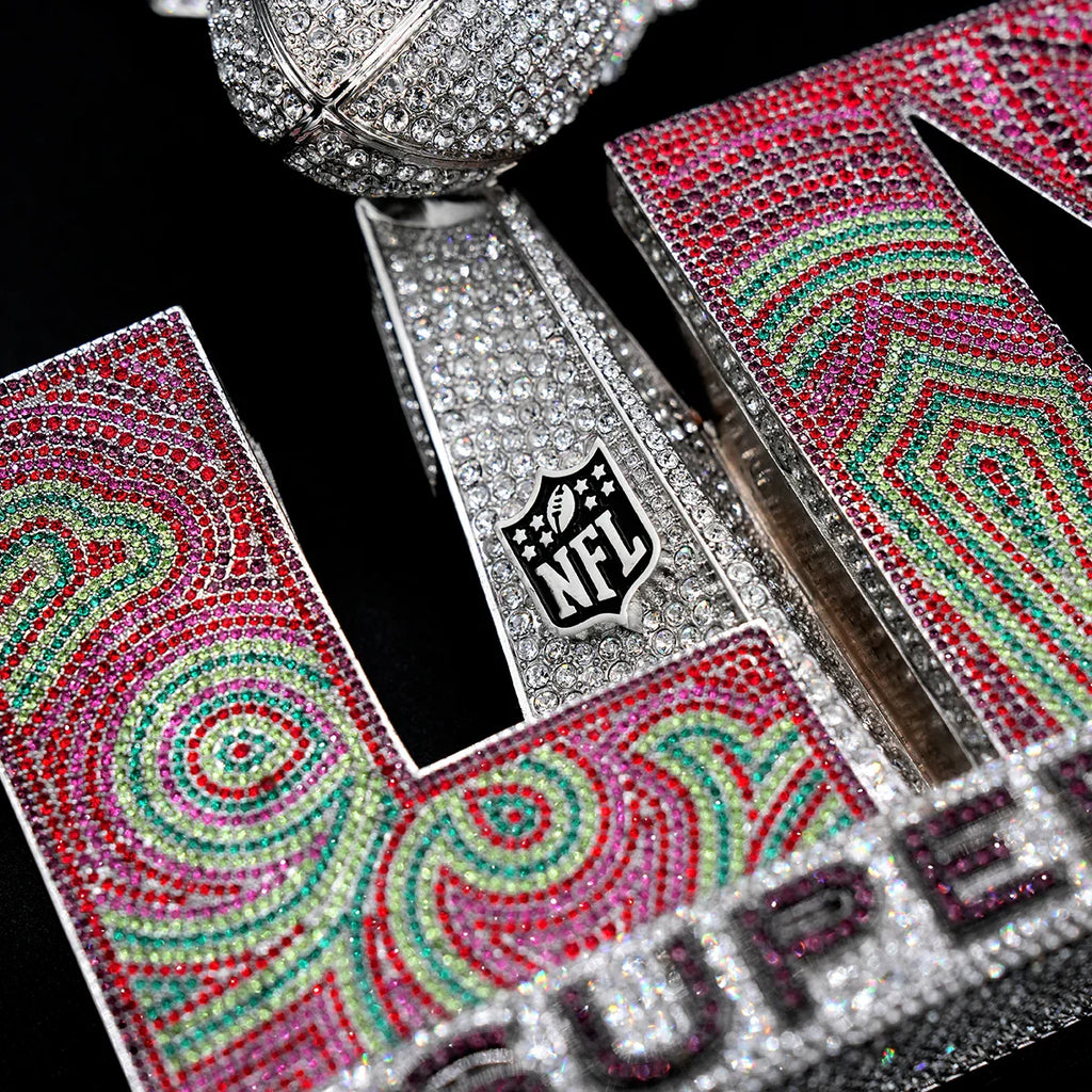 Large Super Bowl LIX Official NFL Logo Pendant in White Gold