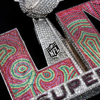 Large Super Bowl LIX Official NFL Logo Pendant in White Gold