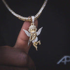 Masked Angel Pendant in Yellow Gold