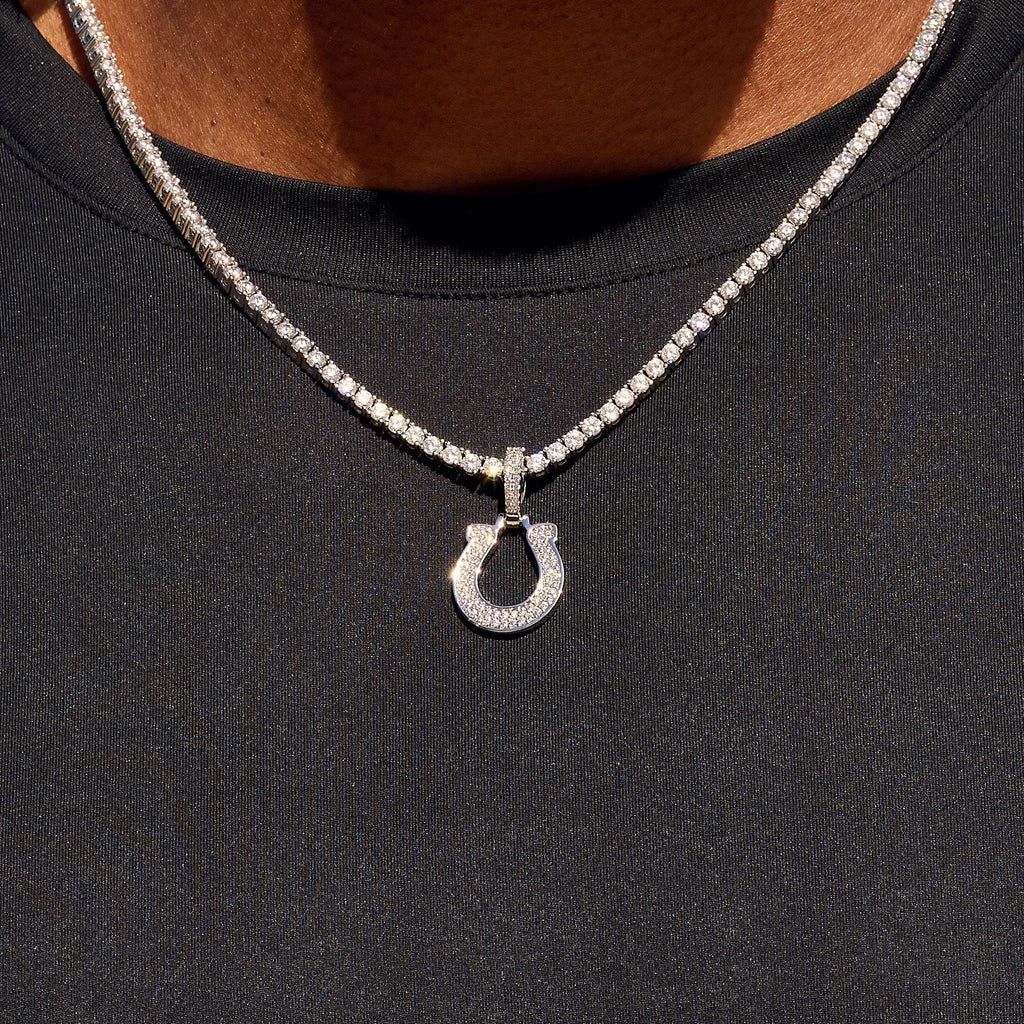 Indianapolis Colts Official NFL Micro Logo Pendant in White Gold