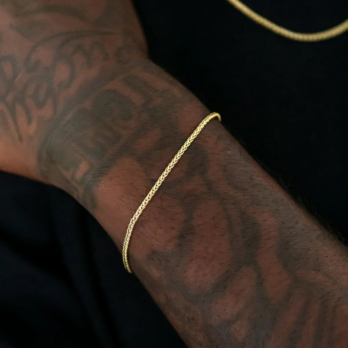 Palm Chain + Bracelet Bundle in Yellow Gold- 2mm