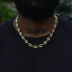 Puffed Mariner Chain in Yellow Gold - 12mm