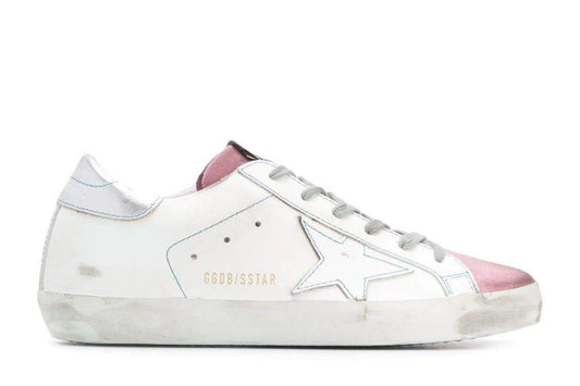 Golden Goose Super Star White And Pink Turquoise Stitching (W)