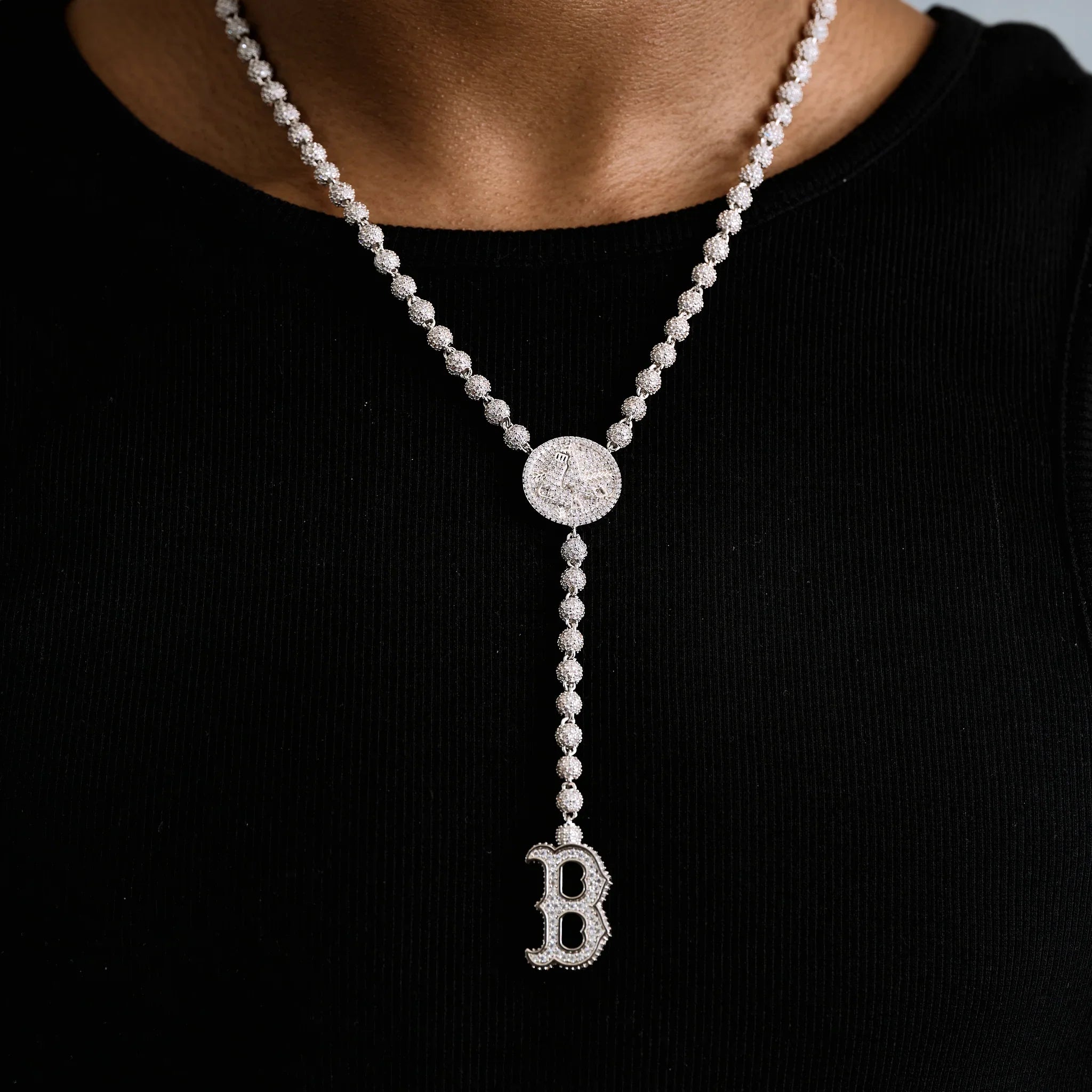 Boston Red Sox Official MLB Lariat in White Gold