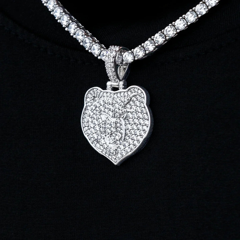 Memphis Grizzlies Official NBA Micro Logo Pendant in White Gold