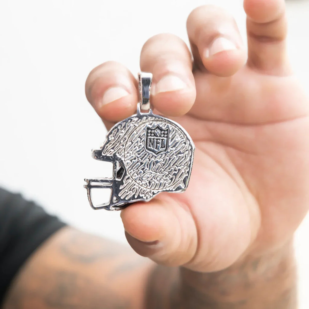 2025 Atlanta Falcons Team Helmet Pendant- White Gold