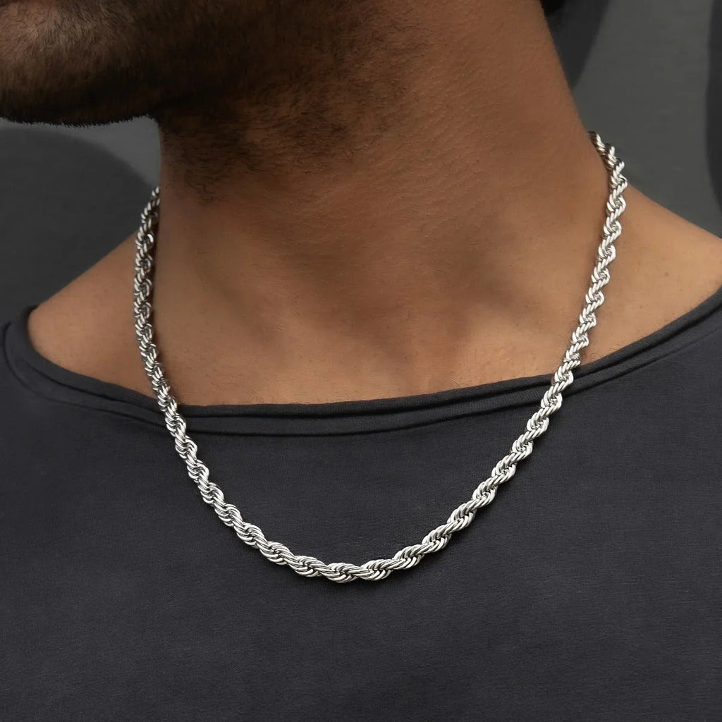 Rope Chain in Sterling Silver - 6mm