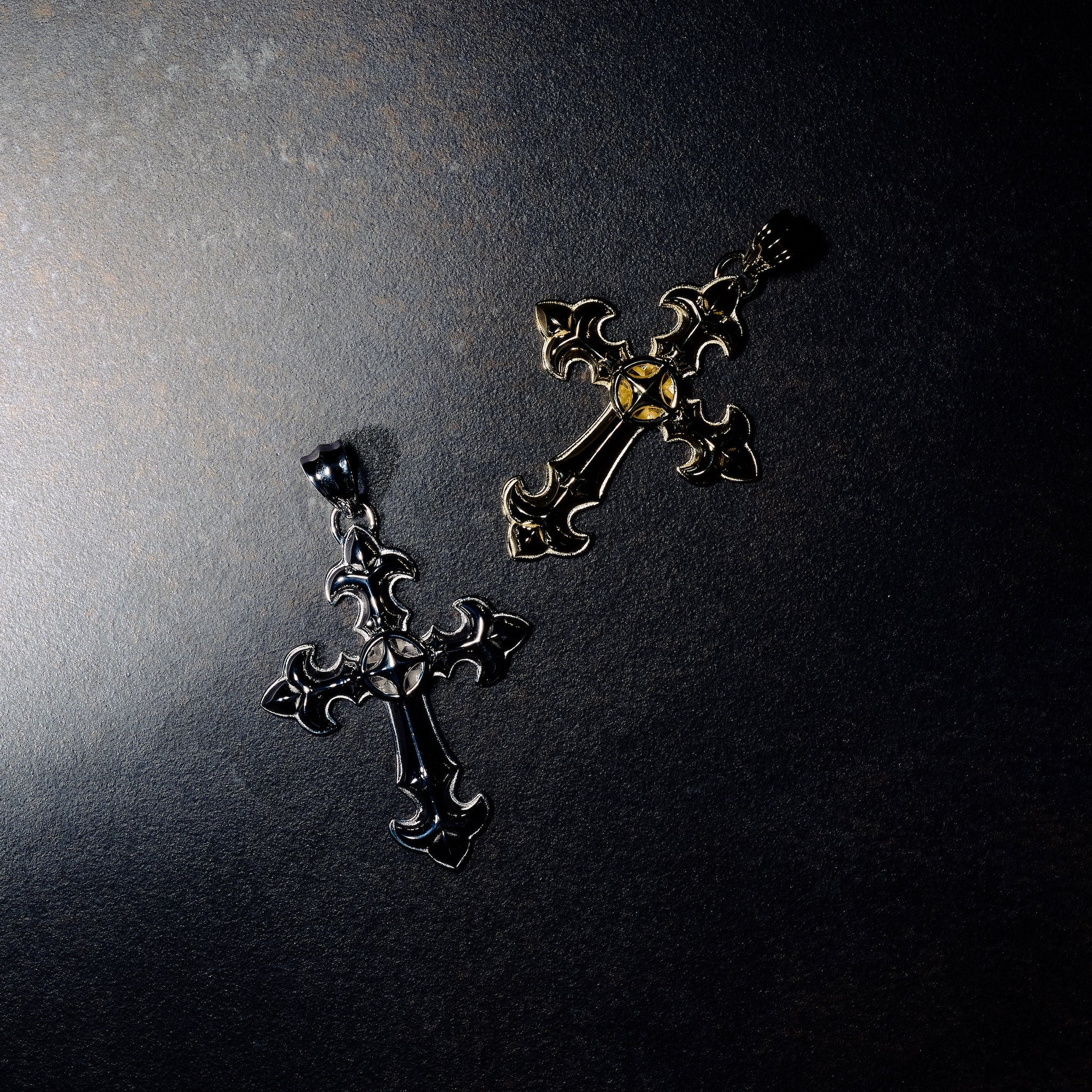 GLD X Bloody Osiris Large Cross Pendant in White Gold Vermeil