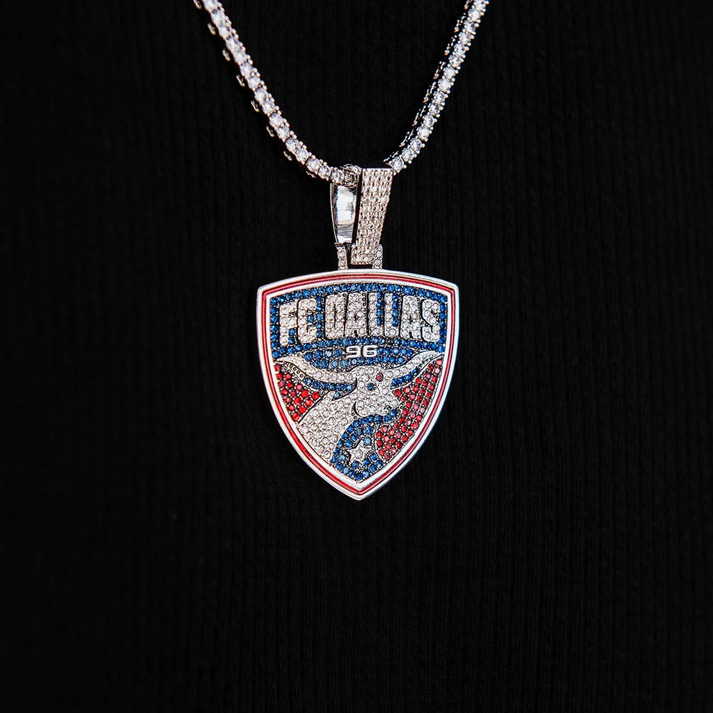 FC Dallas Official MLS Logo Pendant in White Gold