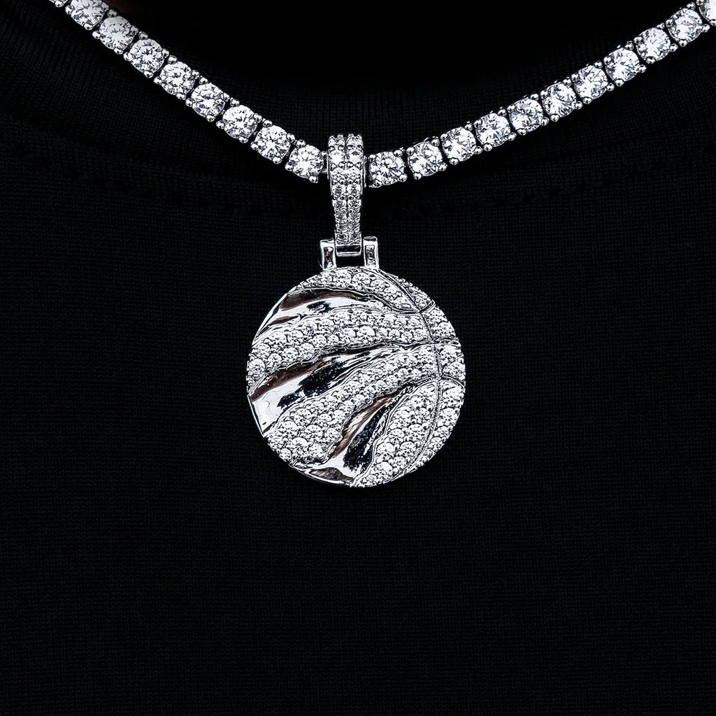 Toronto Raptors Official NBA Micro Logo Pendant in White Gold