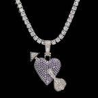 Purple Heart Pendant in White Gold
