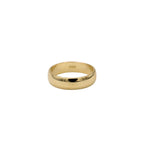 High Polish Rounded Band Ring in Solid Gold - 4mm