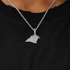Carolina Panthers Official NFL Micro Logo Pendant in White Gold