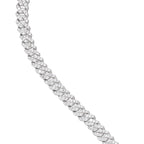 Micro Diamond Prong Cuban Chain in White Gold - 6mm