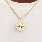 Dragon and Compass Set in Yellow Gold