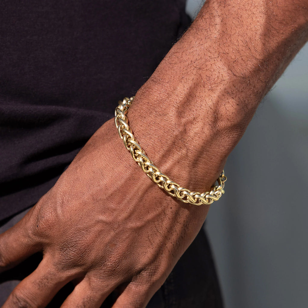 Palm Chain Bracelet in Yellow Gold - 8mm