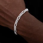 Diamond Figaro Chain + Bracelet Bundle in White Gold- 6mm
