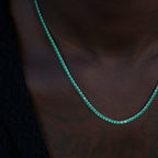 Emerald Diamond Micro Tennis Chain