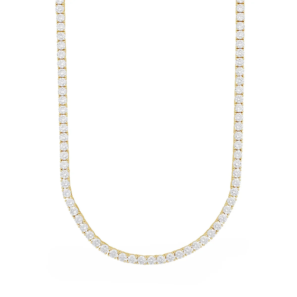 Men's Moissanite Diamond Tennis Chain in Yellow Gold Vermeil- 3mm