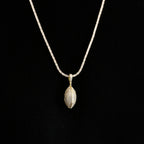 Iced Football Pendant in Yellow Gold