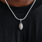 Iced Football Pendant in White Gold