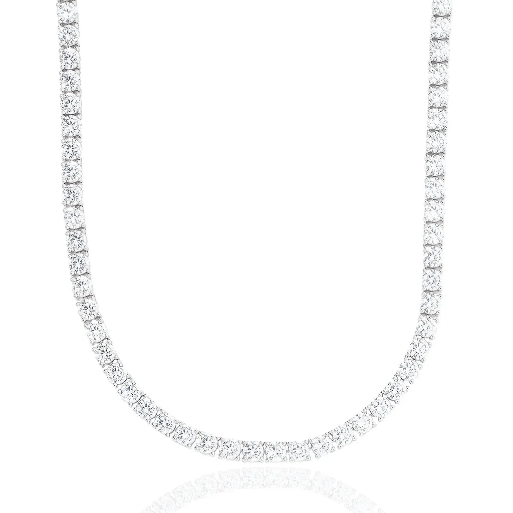 Diamond Tennis Chain in White Gold- 5mm