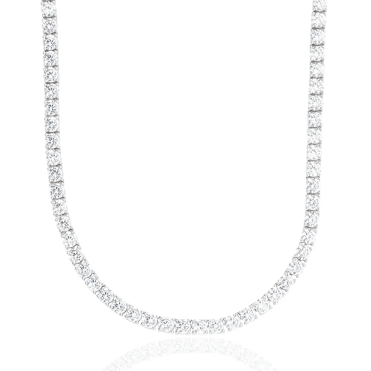 Diamond Tennis Chain in White Gold- 5mm