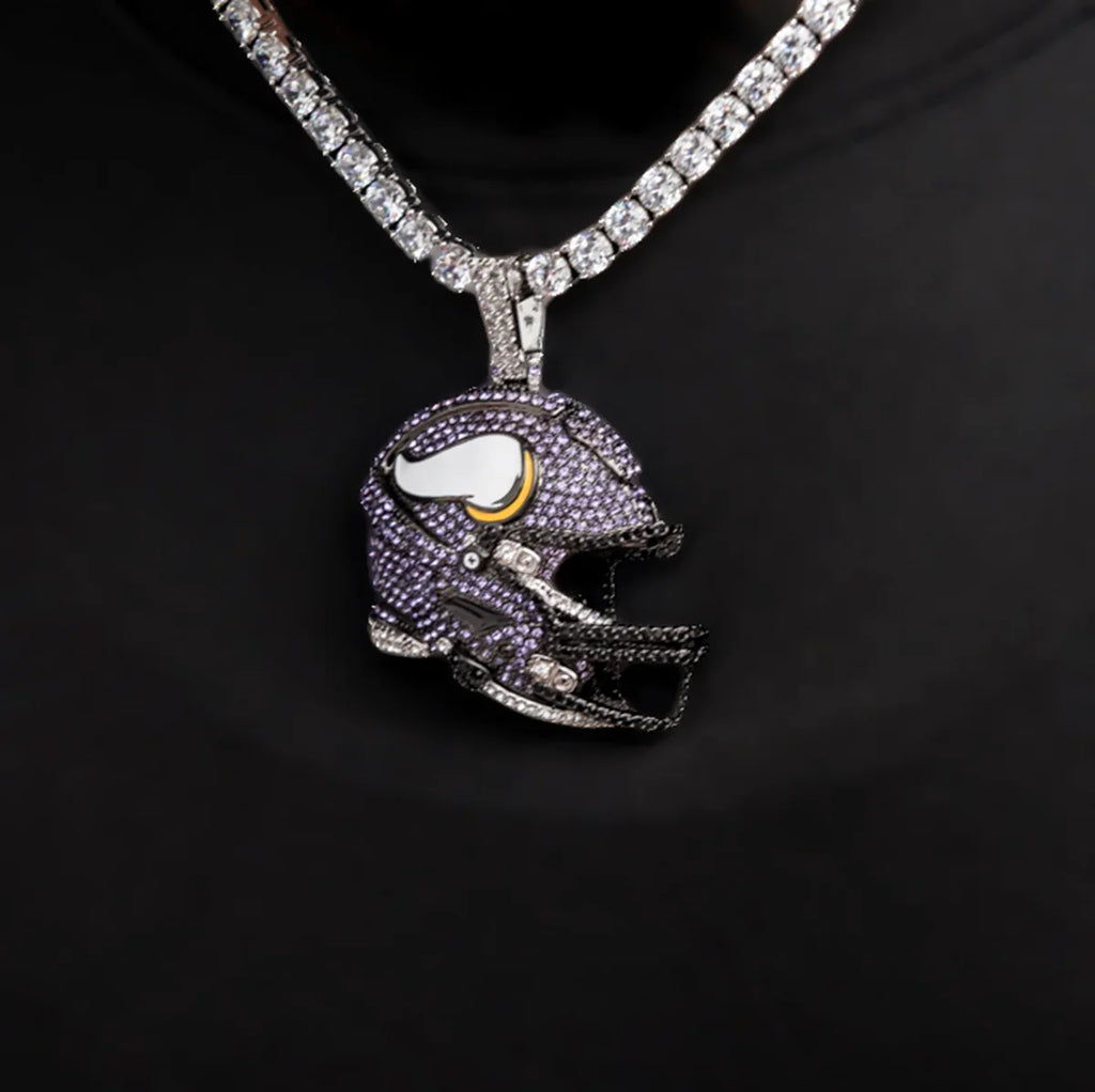 2025 Minnesota Vikings Team Helmet Pendant - White Gold